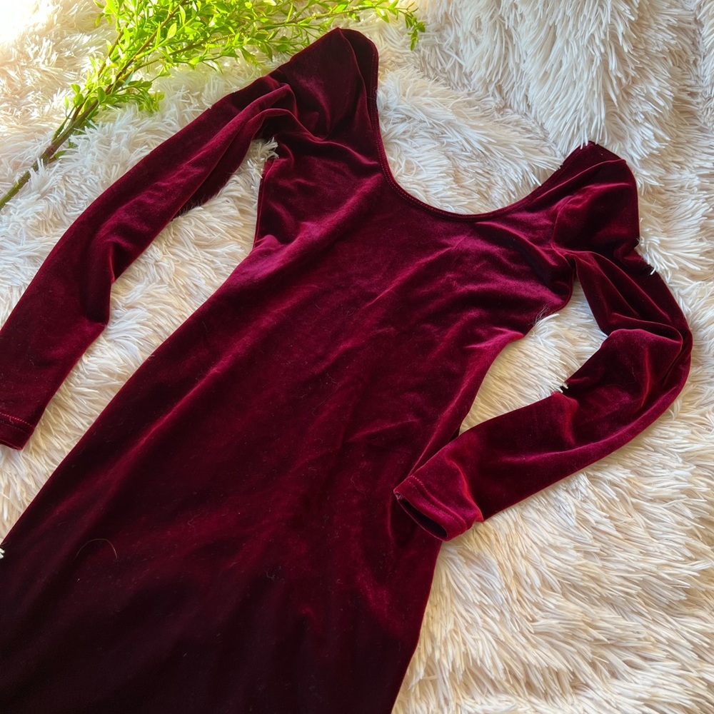 American Apparel ⚡️Velvet Long Sleeve Mini Dress